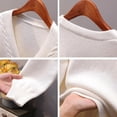 thumbnail image 4 of PIKADINGNIS Casual Sweater Cardigan Women Autumn Winter V Neck Pearl Single Breasted Sweaters Female Loose Long Sleeve Knitted Tops, 4 of 6