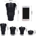 thumbnail image 5 of Tazas plegables de silicona, a prueba de fugas, tazas de 550 ml, peso ligero, tamaño de bolsillo, adecuadas para acampar y pasear al aire libre en el trabajo de oficina, café (verde turquesa), 5 of 5