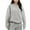 Gray, variant on Women's Oversized Pullover Hoodie with 3 Pockets Crewneck Sweatshirt Long Sleeve Jogging Sports Fall Winter Tops (S, Khaki)