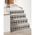 thumbnail image 4 of FLFK Geometric Pattern Stair Riser Decals, Black and White Diamond Design, Self-Adhesive Strips, 39.3" x 7.08" Set of 5, 4 of 6