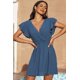 thumbnail image 4 of ABPHQTO Vestido de playa cruzado con escote en V y lunares suizos azul cielo para mujer, 4 of 5