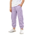 thumbnail image 6 of ZHOGXU Lightweight Summer Solid Color Cargo Trouse With Pocket Elastic Waist Kids Girls Pants Comfortable Everyday Wear, 6 of 8