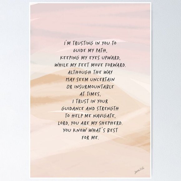 Trust - Christian Encouragement Art Poster- Unframed Poster | Wall Art | Perfect For Home Decor & Gifts, 18x24