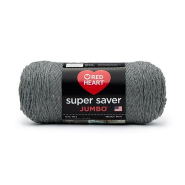Red Heart Super Saver Jumbo #4 Medium Acrylic Yarn, Grey Heather 10oz/283g, 482 Yards