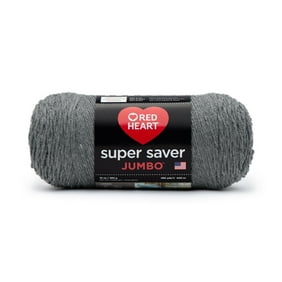 Red Heart Super Saver Jumbo #4 Medium Acrylic Yarn, Grey Heather 10oz/283g, 482 Yards