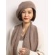 thumbnail image 2 of Cashmere Berets Hats Women Winter Warm Merino Wool Knitted Oversized Beige Beanie, 2 of 4