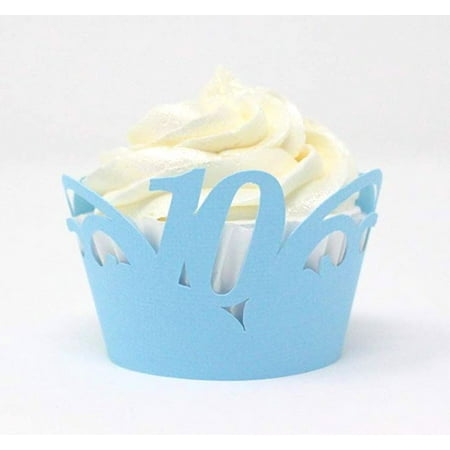 All About Details 10 Cupcake Wrappers,12pcs (Light Blue)