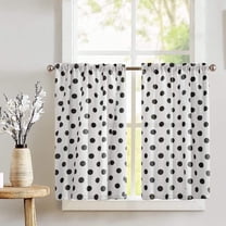 Cotton Polka Dots Print Café Tier Curtains Window Treatment Kitchen Home Décor
