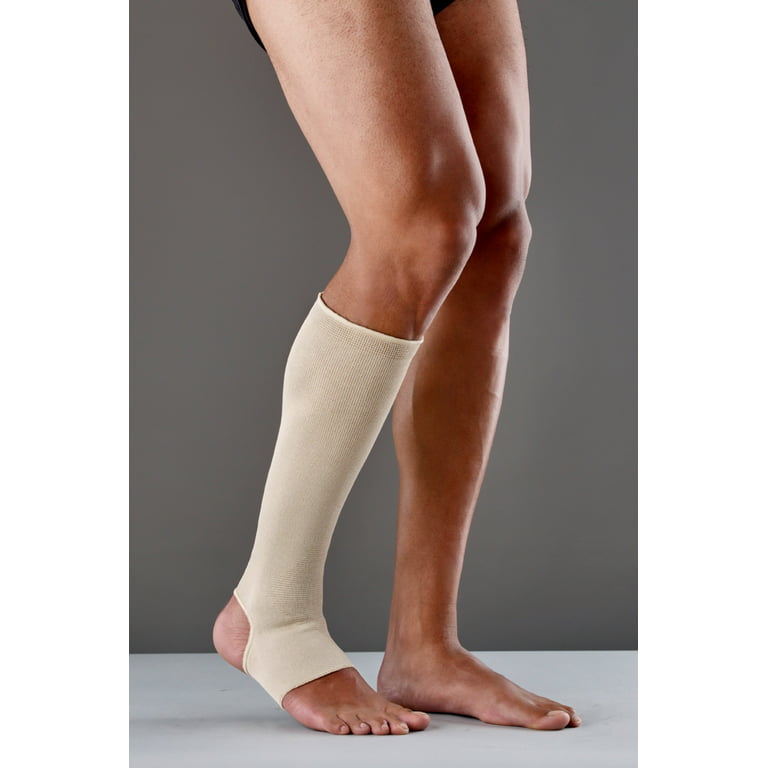 FUTURO Open Toe/Open Heel Knee Highs, Unisex, Firm Compression, Great for  Travel, Large, Beige 
