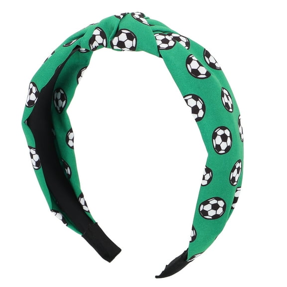 MLINS Soccer Themed Knotted Hairband for Girls and Women, Football Sports Headband Hair Accessory for