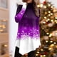 thumbnail image 3 of Gibobby Playeras Mujer Mujer Túnica Verde Azul Geométrico A Cuadros Estampado Manga Larga Casual Vintage Boho Étnico Escote Redondo Largo Tema Bohemio Geométrico Camisa（Morado， S), 3 of 4