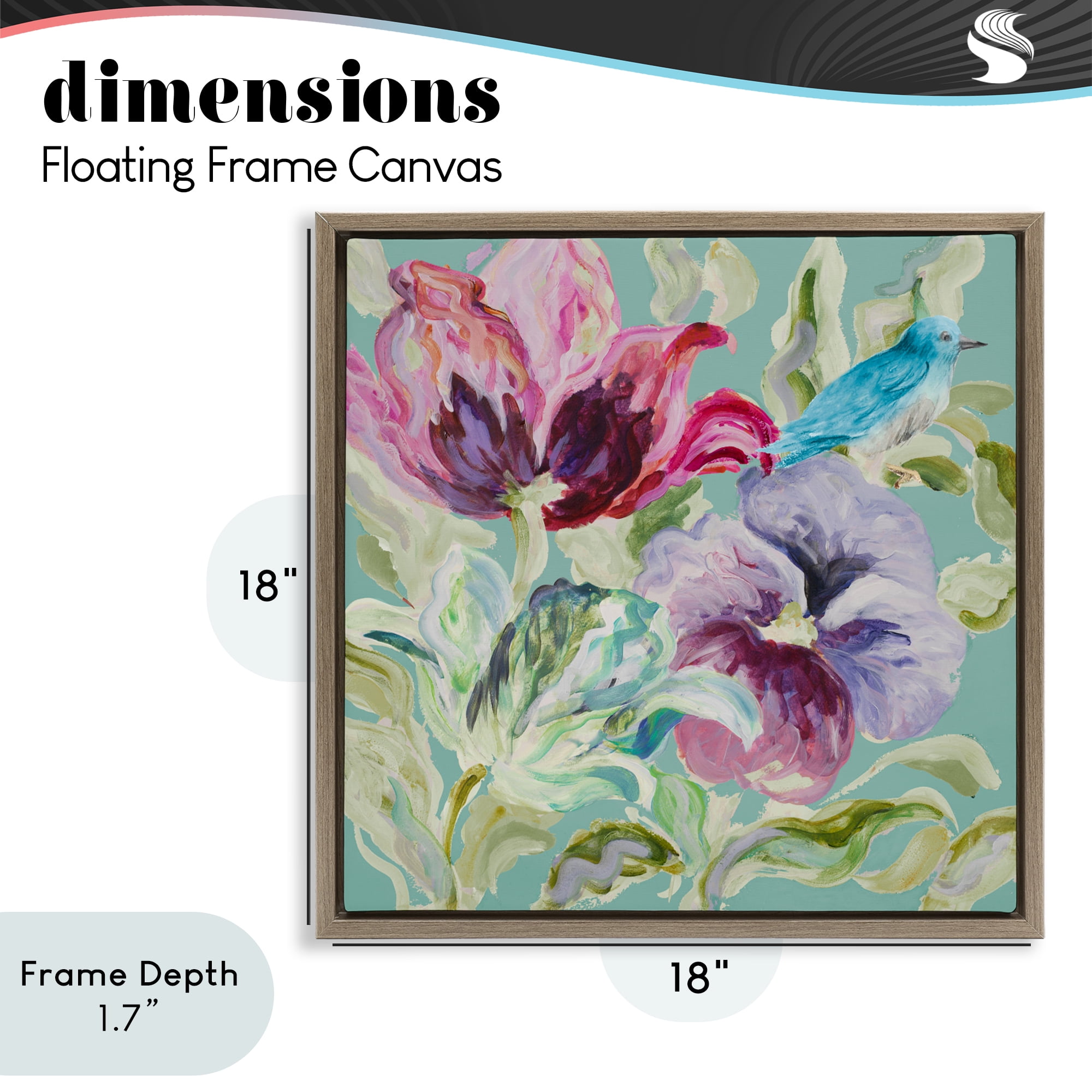 Stupell Industries Lyrical Garden Strokes Brown Framed Floater Canvas Wall Art, design by Lanie Loreth