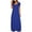 Blue, variant on Womens Autumn Winter Casual Dresses Pocket Solid Color Dress Sexy Crew Neck Short Sleeve Long Dress