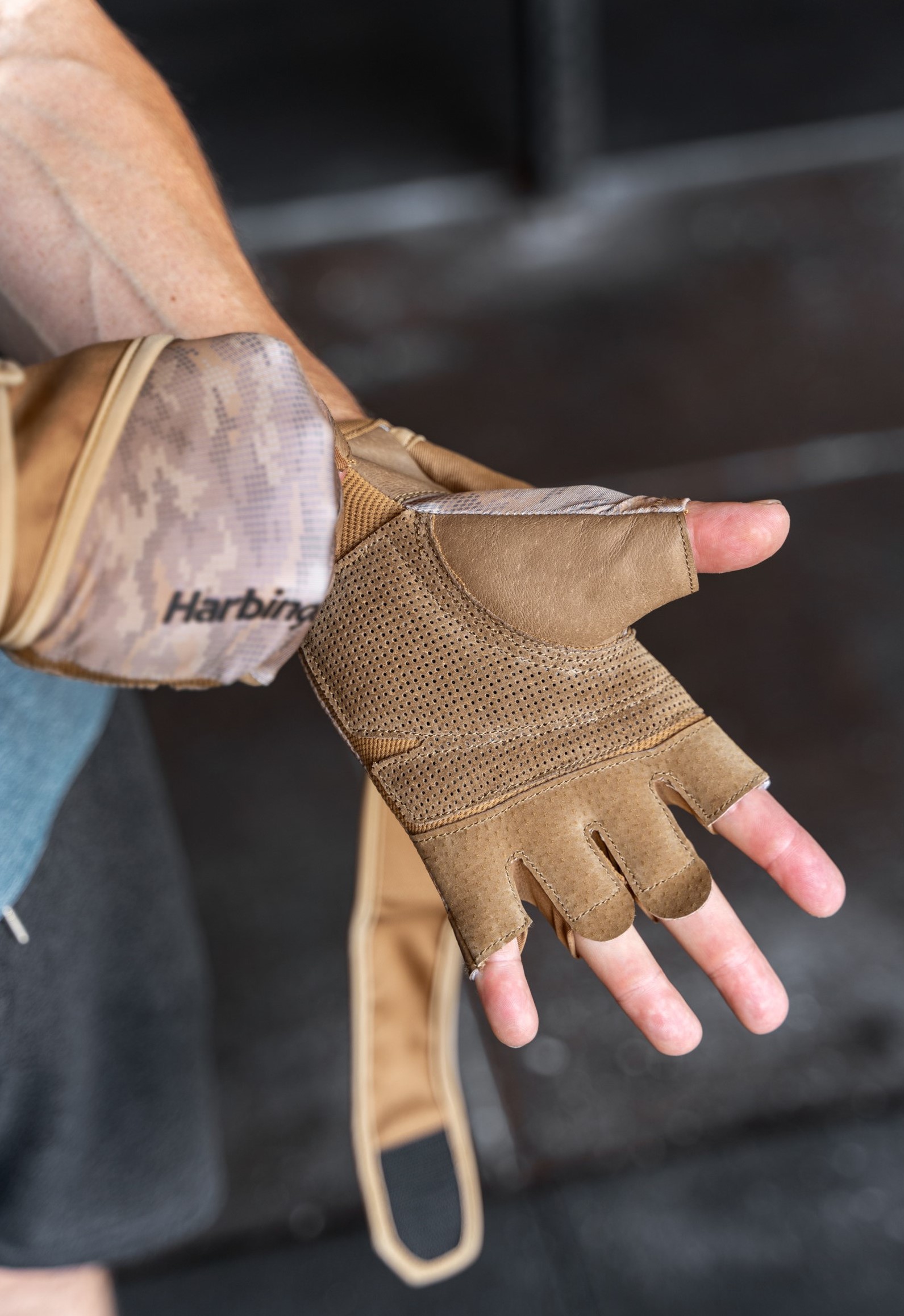 Harbinger Lightweight Unisex Leather Beige Weight Lifting Gloves, XL