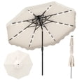thumbnail image 1 of Costway 10 FT Solar LED Patio Umbrella, Push-Button Tilt & Crank, 24 LED Lights & 8 Ribs Beige, 1 of 10