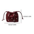 thumbnail image 2 of Bolso Bandolera Con Cordón Tipo Cubo Cuero PU A Cuadros para Mujer, 2 of 9