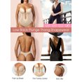 thumbnail image 6 of Sveltors Women's Sexy Thong Shapewear Bodysuit Tummy Control Plunge Backless Piece Body Shaper Bra Plus Size, 6 of 8