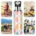 thumbnail image 7 of Yayeee 20oz Insulated Water Bottle Double Wall Stainless Steel with Flip Straw Lid, Pink Abstract Pattern, 7 of 7