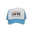 thumbnail image 1 of Gravity Threads LGBTQ+ Love Rainbow Heart Patch Trucker Hat - White/Sky Blue, 1 of 2