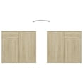 thumbnail image 3 of vidaXL Sideboard Sonoma Oak 160x36x75 cm Engineered Wood, 3 of 5