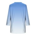 thumbnail image 5 of EchfiProm Womens Fall Shirts 3/4 Sleeve Light Blue Tops Tunic Blouse V-Neck for Ladies Loose, 5 of 6