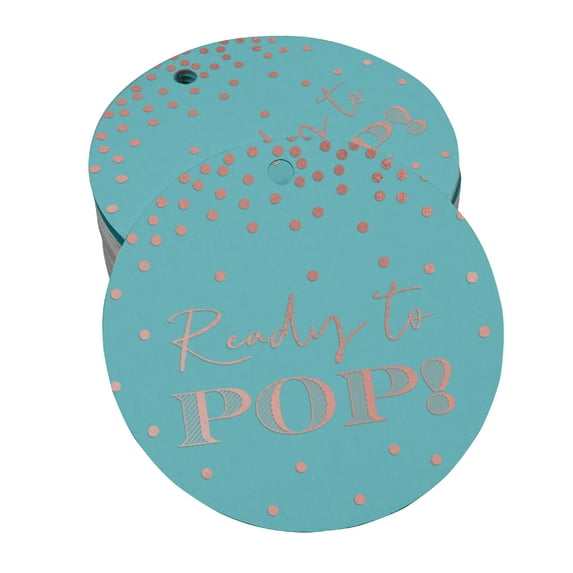 Inkdotpot Real Rose Gold Foil Ready To Pop Baby Shower Tags Favor Hang Paper Tags 100 Pieces