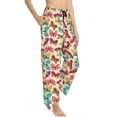 thumbnail image 2 of Uemuo Colorful Butterflies Pattern Women's Wide Leg Palazzo Lounge Pants with Pockets Light Weight Loose Comfy Casual Pajama Pants-Small, 2 of 9