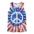 thumbnail image 4 of MIXUE Girls T-Shirts & Tank Tops Kids Summer Fourth Of July Independence Day Star Print Round Neck Sleeveless Loose Casual T Shirts Activewear,Blue,8-9 Years, 4 of 4
