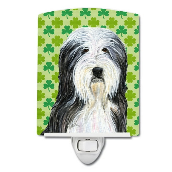 Bearded Collie St. Patrick's Day Ceramic Night Light