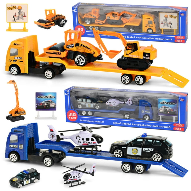 Kids Toys Car for Boys,Police Trucks Toy Playset, Kids Police Cars