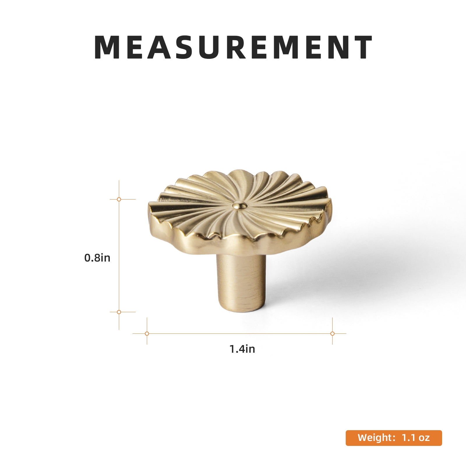 Goo-Ki 6 Pack Champagne Bronze Cabinet Drawer Knobs, Zinc Alloy Cabinet Handles with Flower Design for Bar Cupboard Closet Wardrobe