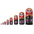 thumbnail image 1 of 8pcs Pintado Matryoshka Floral Anidación Muñeca Mujeres perfke Muñeca de anidación de madera, 1 of 9