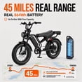 thumbnail image 3 of 750W Electric Mountain Bike for Adults, 1500W Peak Motor, 20 MPH 20" x 4" Fat Tire E-Bike, 48V 18Ah Removable Battery, Up to 45 Miles, Full Suspension, 7-Speed, 2-Seater, UL2849 Certified, 3 of 10