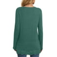 thumbnail image 4 of UVN Fall Tops for Women Long Sleeve Lace Trim V Neck Blouses Dressy Casual A Line Tunic Shirts, 4 of 8