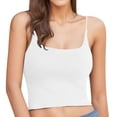 thumbnail image 4 of Krdevn Women's Seamless Built-In Bra Crop Camisole Wireless Adjustable Spaghetti Strap Tank Top,XL, 4 of 4
