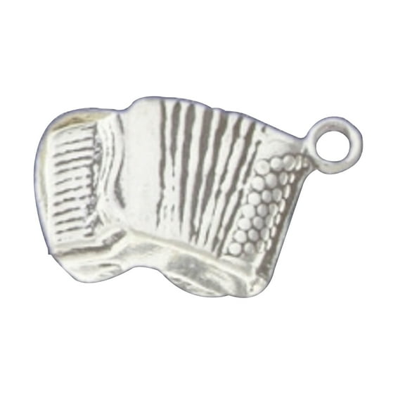 Sterling Silver 16" .8mm Box Chain 3D Accordian Musical Instrument Pendant Necklace