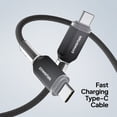 thumbnail image 2 of Powertek Frosty USB-C to USB-C Braided Cable, 6 ft, Black, 2 of 5