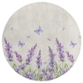 thumbnail image 3 of Lavender Flowers Round Carpet Circle Rug Outdoor Patio Area Rug Washable Large Area Rugs Hallway Room Decor Fitness Mats, 3 of 8