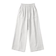 thumbnail image 5 of hlysgo Womens Wide Leg Palazzo Pants High Waisted Casual Lounge Pants 2026 Beach Vacation Outfits Trousers with Pockets White,2xL, 5 of 6
