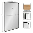 thumbnail image 6 of Kate and Laurel Zayda Radius Rectangle Wall Mirror, 24 x 36, Black, Metal Framed Minimalist Rectangular Mirror with Rounded Corners, 6 of 8