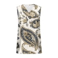 thumbnail image 5 of OGLCCG Women Summer Tank Tops Floral Printed V Neck Sleeveless Blouse Shirts Loose Fit Casual Business Work Tunic Cami Shirts,M,White 5, 5 of 6