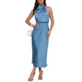 thumbnail image 1 of Vestido LUNAMODA 2025 de satén de verano elegante y formal para mujer, 1 of 6
