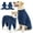 Blue, variant on IDOMIK Pullover Dog Sweater with Leash Hole - High Collar Cold Weather Dog Pajamas for Large Dogs - Indoor & Outdoor Use(Red,S)
