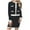 Black, variant on Fgnfyis Knitted Cardigan Pocket Button Small Fragrance Skirt Suit Two Piece Sets for Women White M