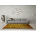 thumbnail image 3 of Ahgly Company Machine Washable Indoor Square Oriental Yellow Industrial Area Rugs, 3' Square, 3 of 4