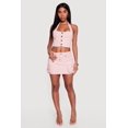 thumbnail image 2 of Women's Denim Button Front Cropped Halter Blazer Vest, 2 of 4