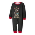 thumbnail image 4 of Christmas Family Pajamas Matching Set Letter Christmas Tree Print Long Sleeve Tops and Plaid Pants Sleepwear Nightwear, 4 of 9