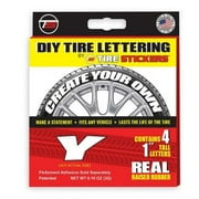 Tire Sticker 9766020241 Letter Y Tire Stickers & Film, White - Pack of 4