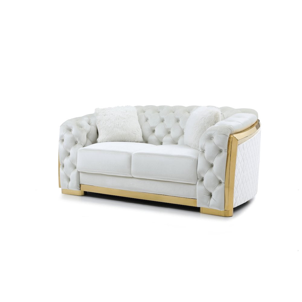 Glory Furniture Lexi Loveseat in Ivory Color