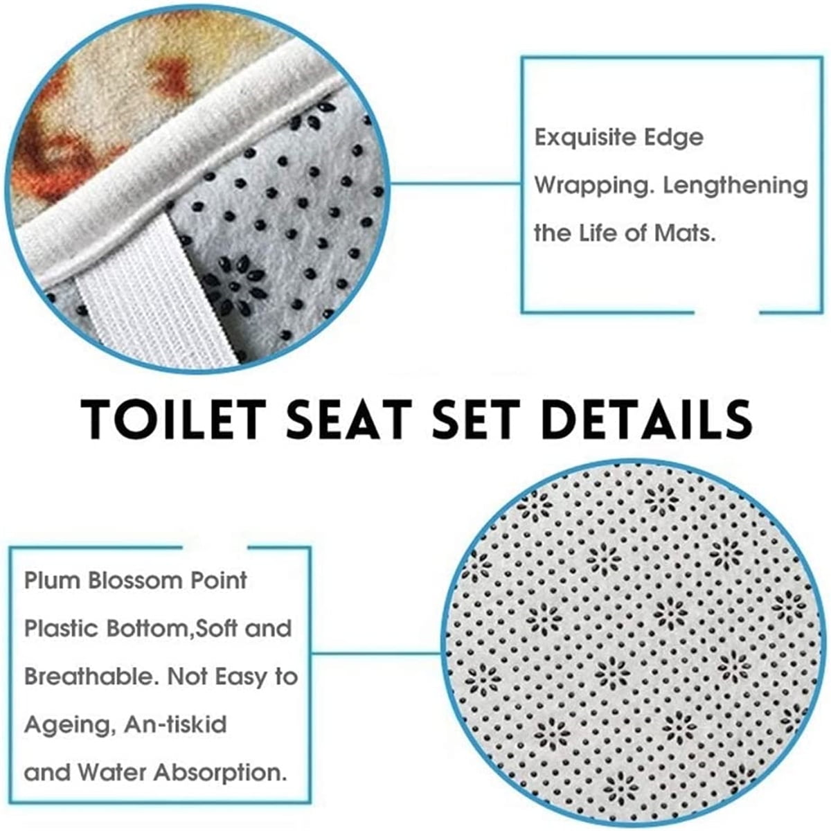 4 Pcs Bathroom Shower Curtain Set Sunflower Shower Curtain Bathroom Sets Valentine's Day Shower Curtain Sets with Rugs(Bath Mat,U Shape and Toilet Lid Cover Mat) and 12 Hooks